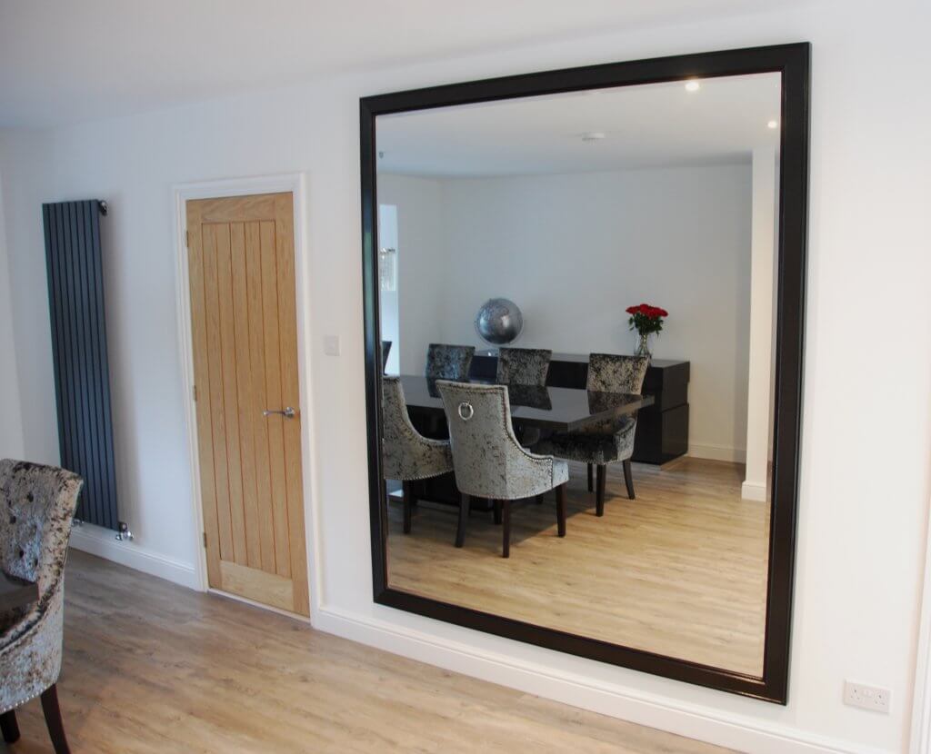 Hand painted black gloss mirror