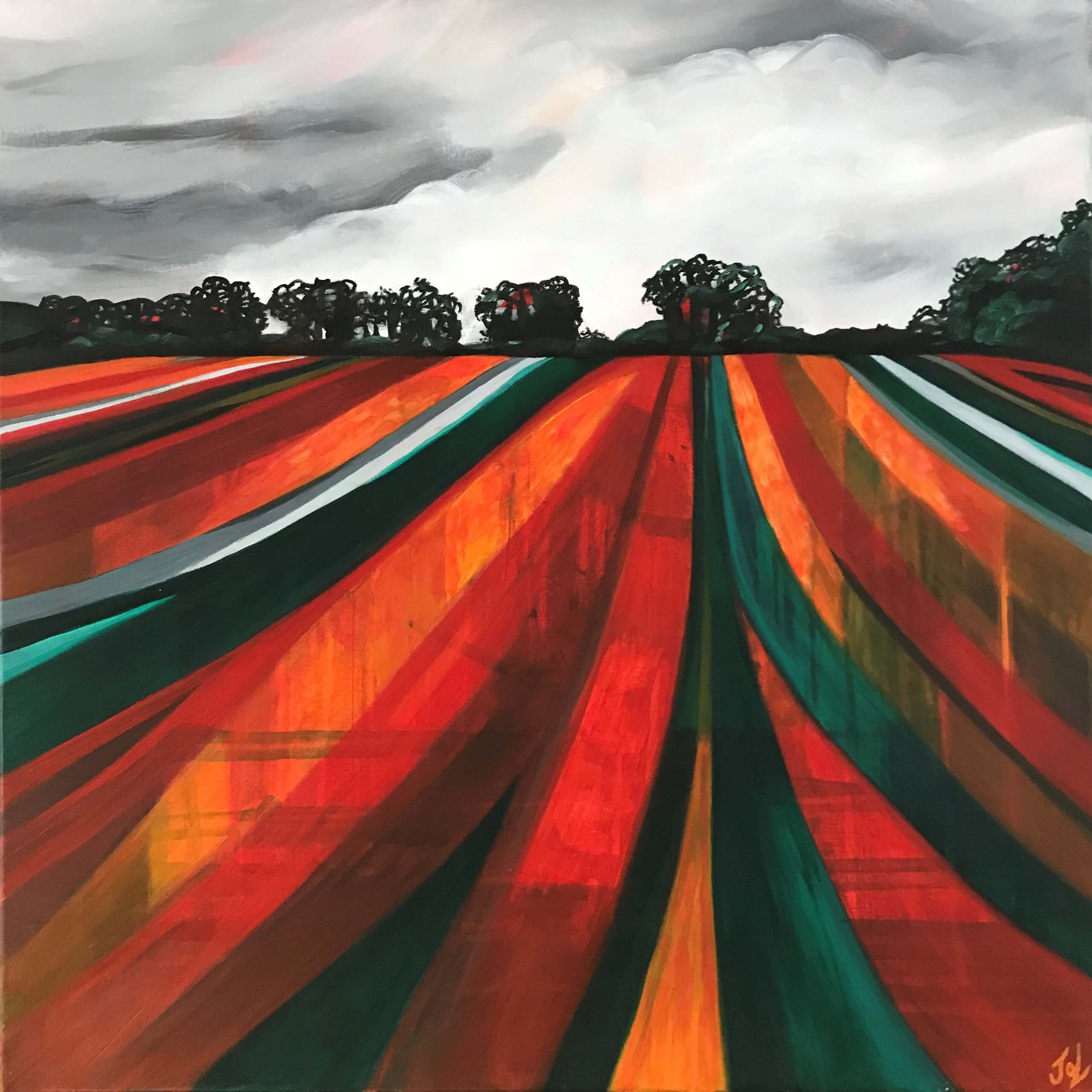 oxfordshire colours red field lines landscape