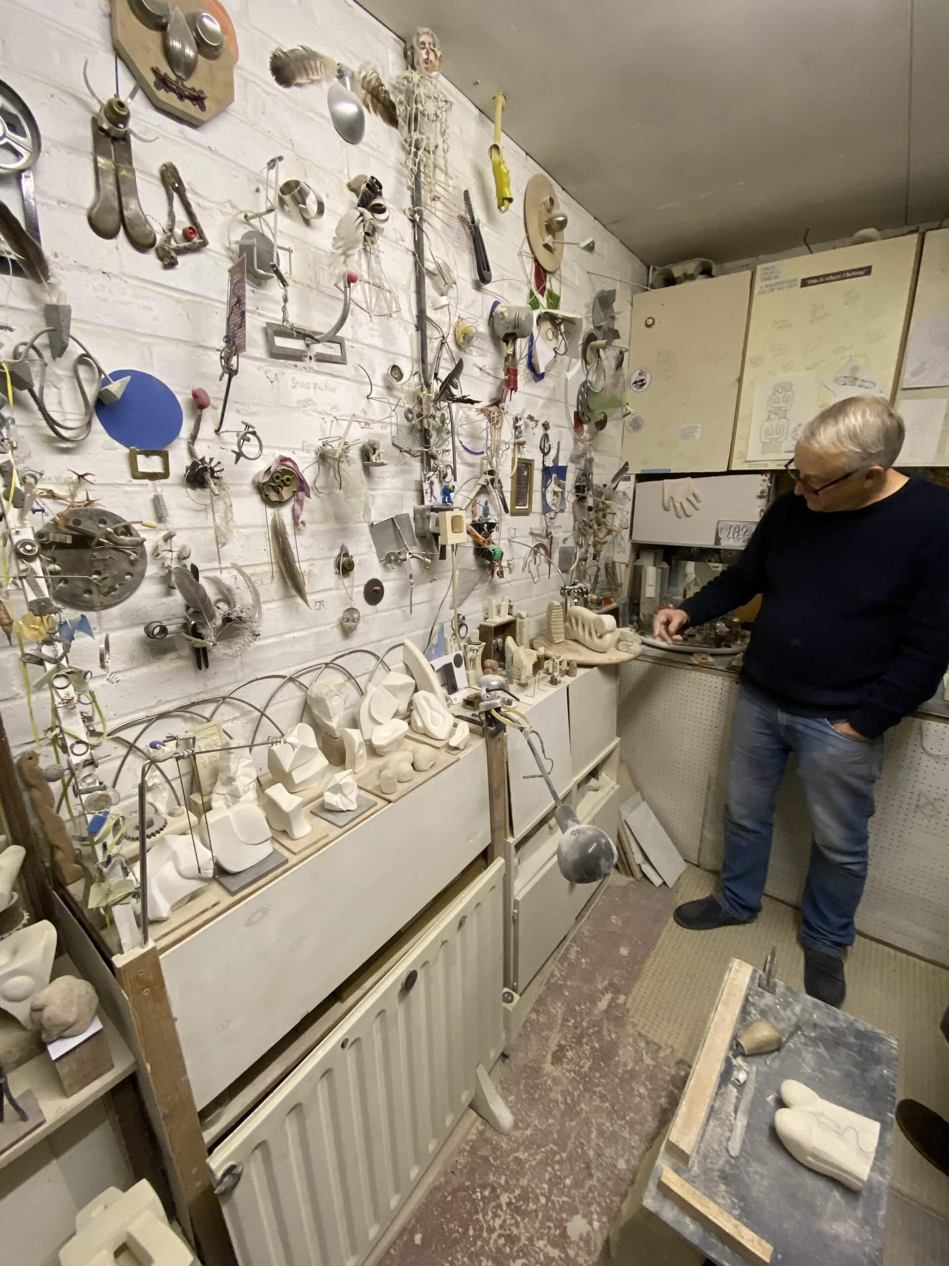 Roger's studio of quirky stone sculpture